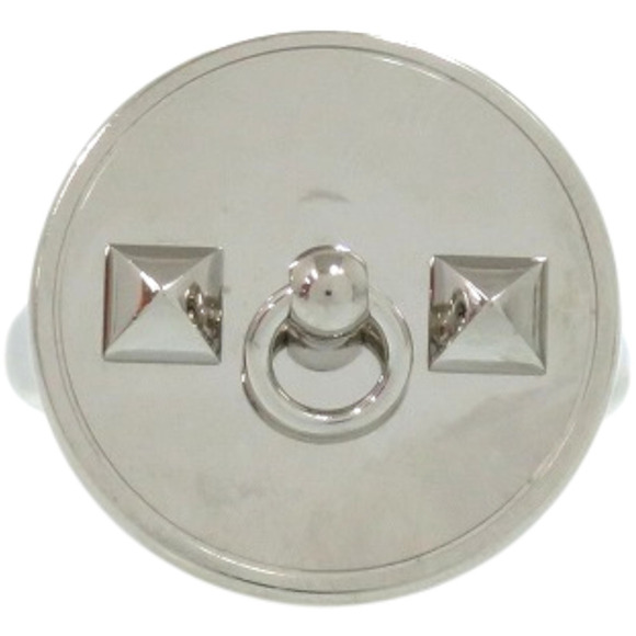 Hermes Collier de Chien Metal Silver Scarf Ring